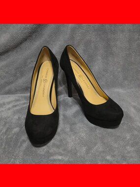 Chinese Laundry Black Suede Wonder Platform Pumps - Women's 8